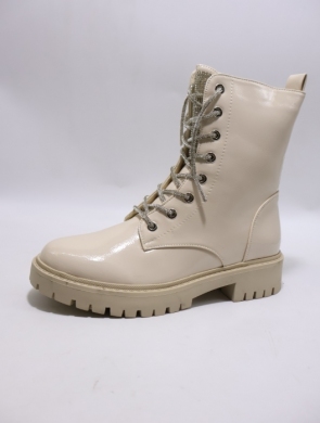 Botki damskie ocieplane na płaskim (36-41) SA163-2 BEIGE