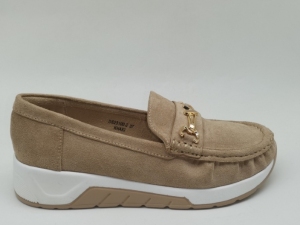 Mokasyny damskie na koturnie (36-41) DS23100-2 KHAKI