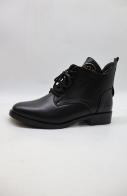 Botki damskie ocieplane na płaskim (36-41) 2637-1 BLACK