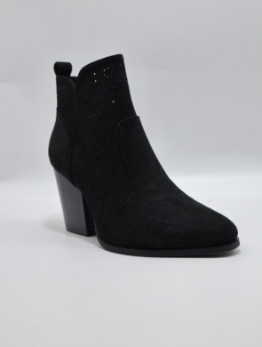 Botki damskie na obcasie (36-41) H2471-1 BLACK