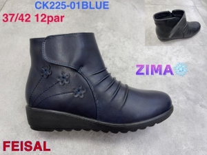 Botki damskie ocieplane na płaskim (37-42) CK225-01BLUE
