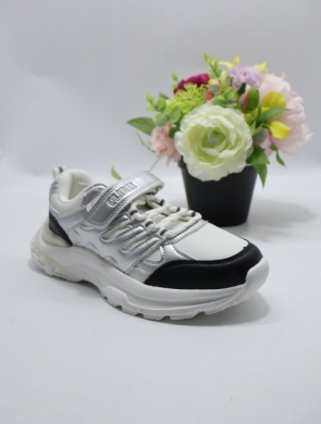 Buty sportowe dziewczęce (32-37) EC299 SILVER/BLACK