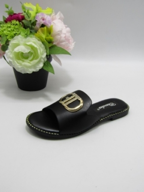 Klapki damskie na płaskim (36-41) P7085-02 BLACK
