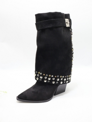 Kozaki damskie na obcasie (36-41) A9595 BLACK
