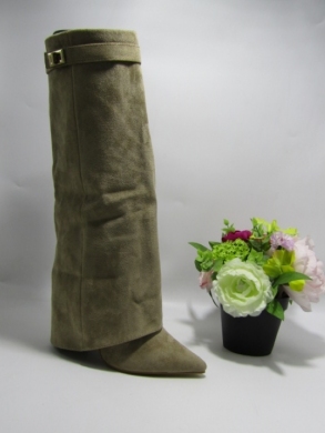 Kozaki damskie na obcasie (36-41) 9501 KHAKI