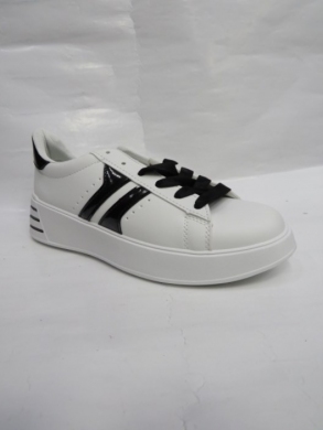 Buty sportowe damskie na płaskim (36-41) B-505 WHITE/BLBACK