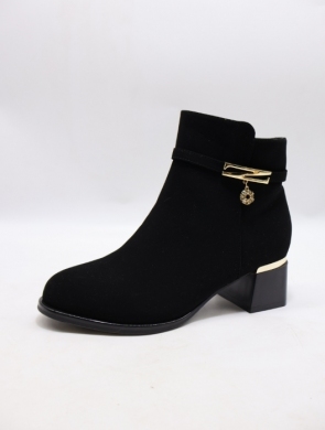 Botki damskie ocieplane na obcasie (36-41) H127B BLACK