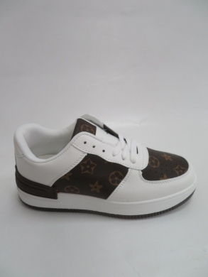Buty sportowe damskie na płaskim (36-41) AB901 WH/BRO