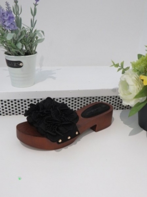Klapki damskie na obcasie (36-41) LS177 BLACK
