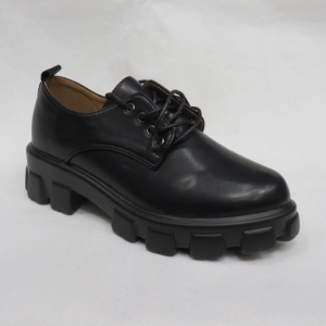 Półbuty damskie na płaskim (36-41) J21-402PU BLACK
