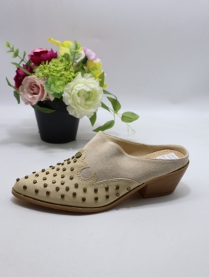 Klapki damskie na obcasie (36-41) M1534 BEIGE