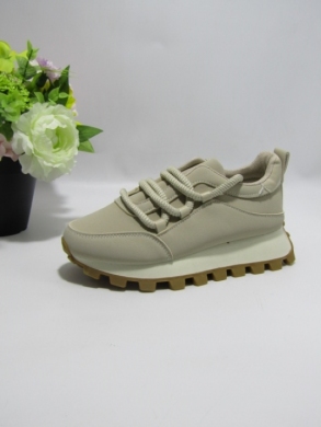 Buty sportowe damskie na koturnie (36-41) 24898 BEIGE
