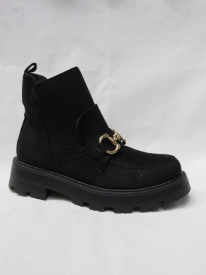 Botki damskie na płaskim (36-41) D86911-1 BLACK