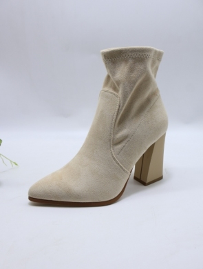 Botki damskie na obcasie (36-41) 168-391 BEIGE