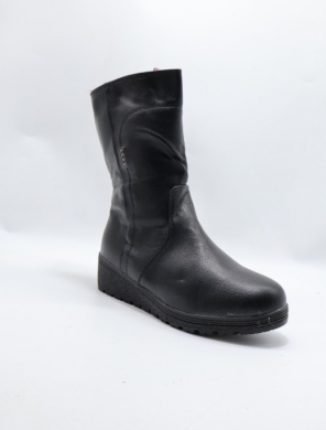 Kozaki damskie ocieplane na płaskim (39-43) D885-1 BLACK