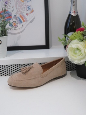 Mokasyny damskie na płaskim (36-41) B835 BEIGE