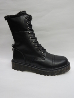 Kozaki damskie ocieplane na płaskim (36-41) F78525 BLACK