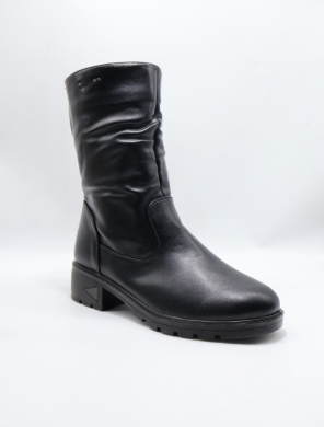 Kozaki damskie ocieplane na płaskim (36-41) 201 BLACK