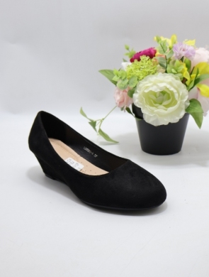 Czółenki damskie na koturnie (36-41) 8081 BLACK