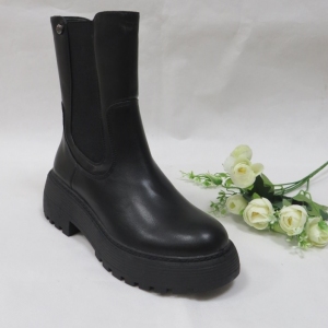 Botki damskie ocieplane na płaskim (36-41) JJ17 BLACK