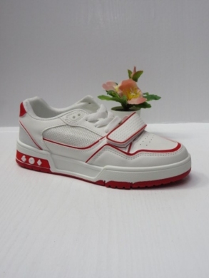 Buty sportowe damskie na płaskim (36-41) 2343 WHITE/RED