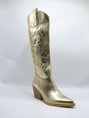 Kozaki damskie na obcasie (36-41) 8130 GOLD