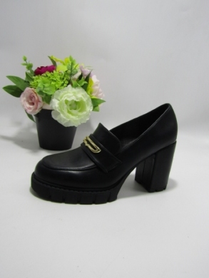Mokasyny damskie na koturnie (36-41) T2338-1 BLACK