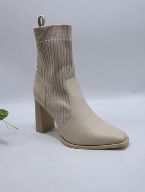 Botki damskie na obcasie (36-41) 168-382 BEIGE