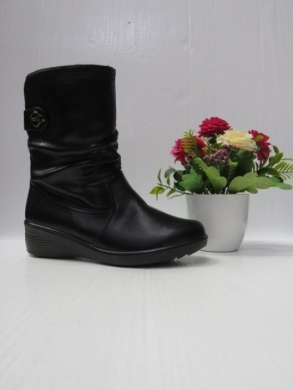 Botki damskie ocieplane na koturnie (36-41) 208-B BLACK