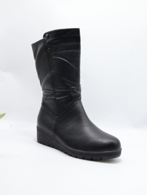 Kozaki damskie ocieplane na płaskim (36-41) 885-9 BLACK