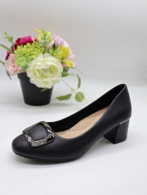 Czółenki damskie na obcasie (36-41) 2808-2 BLACK