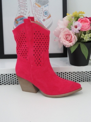 Kozaki damskie na obcasie (36-41) RQ460 FUCHSIA