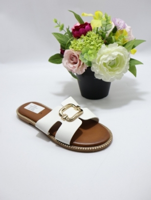 Klapki damskie na płaskim (36-41) GH5164 WHITE