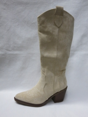 Kozaki damskie ocieplane na obcasie (36-41) 16807 BEIGE
