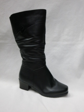Kozaki damskie ocieplane na obcasie (36-41) 7739-1 BLACK