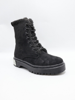 Botki damskie ocieplane na płaskim (36-41) H2453A BLACK