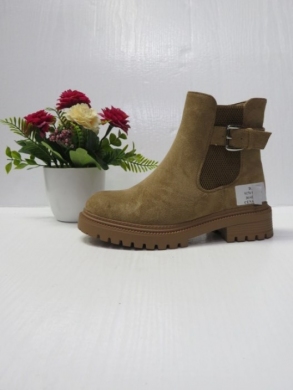 Botki damskie ocieplane na płaskim (36-41) 9176 CAMEL