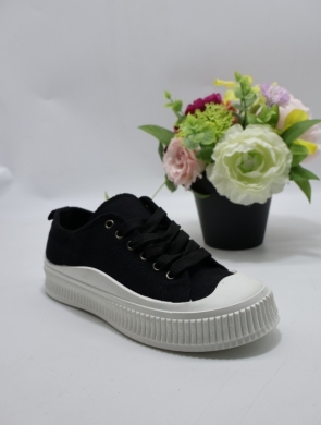 Trampki damskie na płaskim (36-41) RE20 BLACK