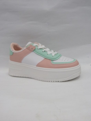 Buty sportowe damskie na koturnie (36-41) WW001 PINK/WHITE