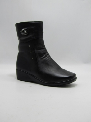 Botki damskie ocieplane na koturnie (37-42) B606 BLACK