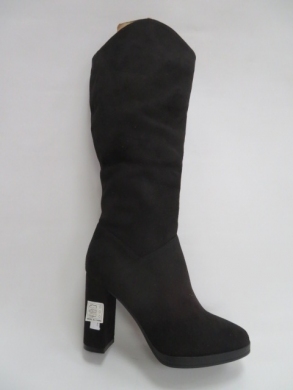 Kozaki damskie ocieplane na obcasie (36-41) 8351 BLACK