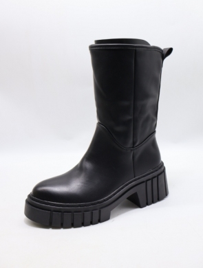 Botki damskie ocieplane na obcasie (36-41) 8962-PA BLACK
