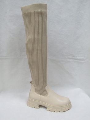 Kozaki damskie na płaskim (36-41) NS278 BEIGE
