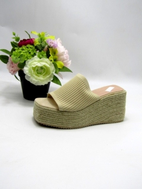Klapki damskie na koturnie (36-41) 7237 BEIGE