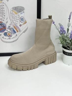Botki damskie na płaskim (36-41) PC162 KHAKI