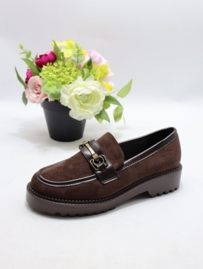 Mokasyny damskie na płaskim (36-41) J1809 BROWN