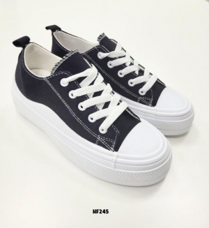 Trampki damskie na płaskim (36-41) HF245 BLACK