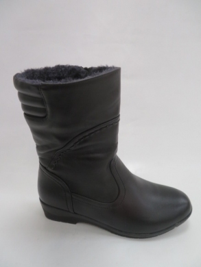 Kozaki damskie ocieplane na płaskim (40-43) X9808D BLACK