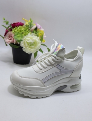 Buty sportowe damskie na koturnie (36-41) AB123 WHITE