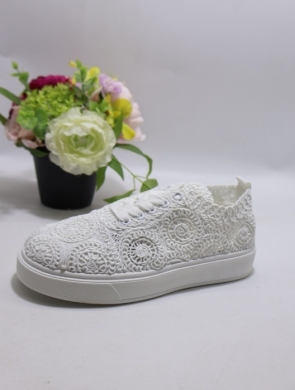 Buty sportowe damskie na płaskim (36-41) 88-130 WHITE